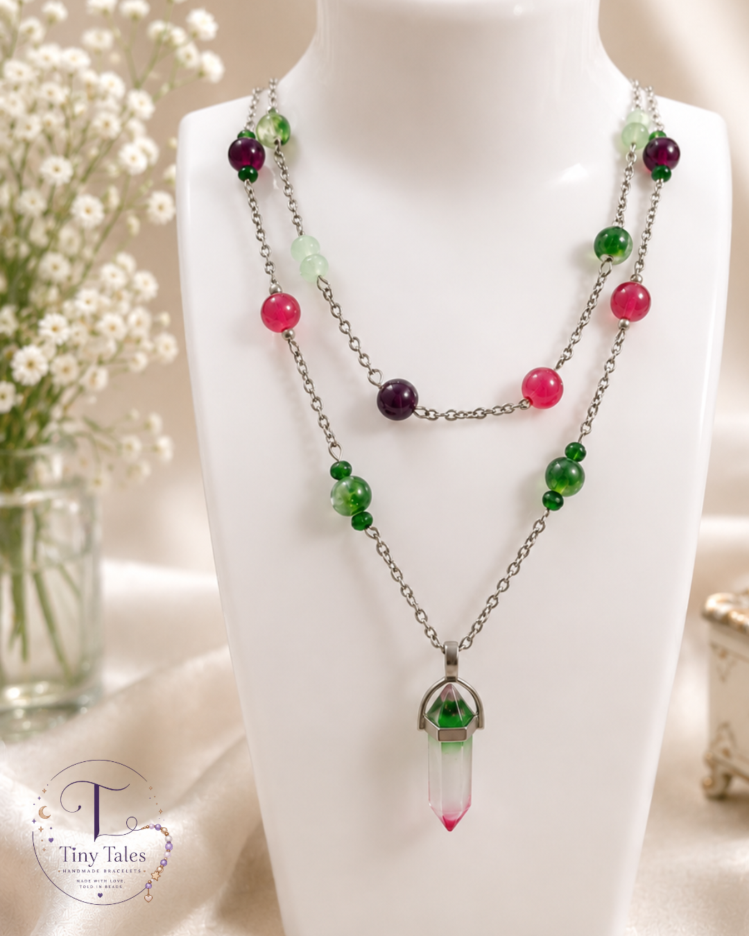 Watermelon Crystal Necklace 🍉✨ - Code N2005