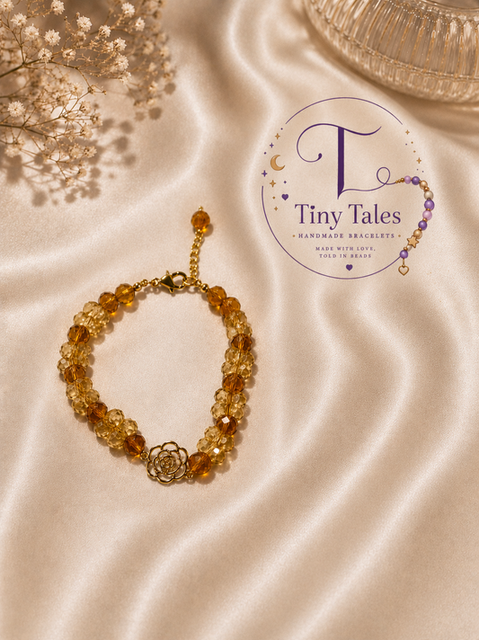 Golden Amber Rose Bracelet - Code B2020