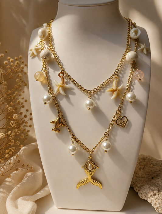 Coastal Mermaid Charm Necklace 🧜🏻‍♀️✨ - Code N2015