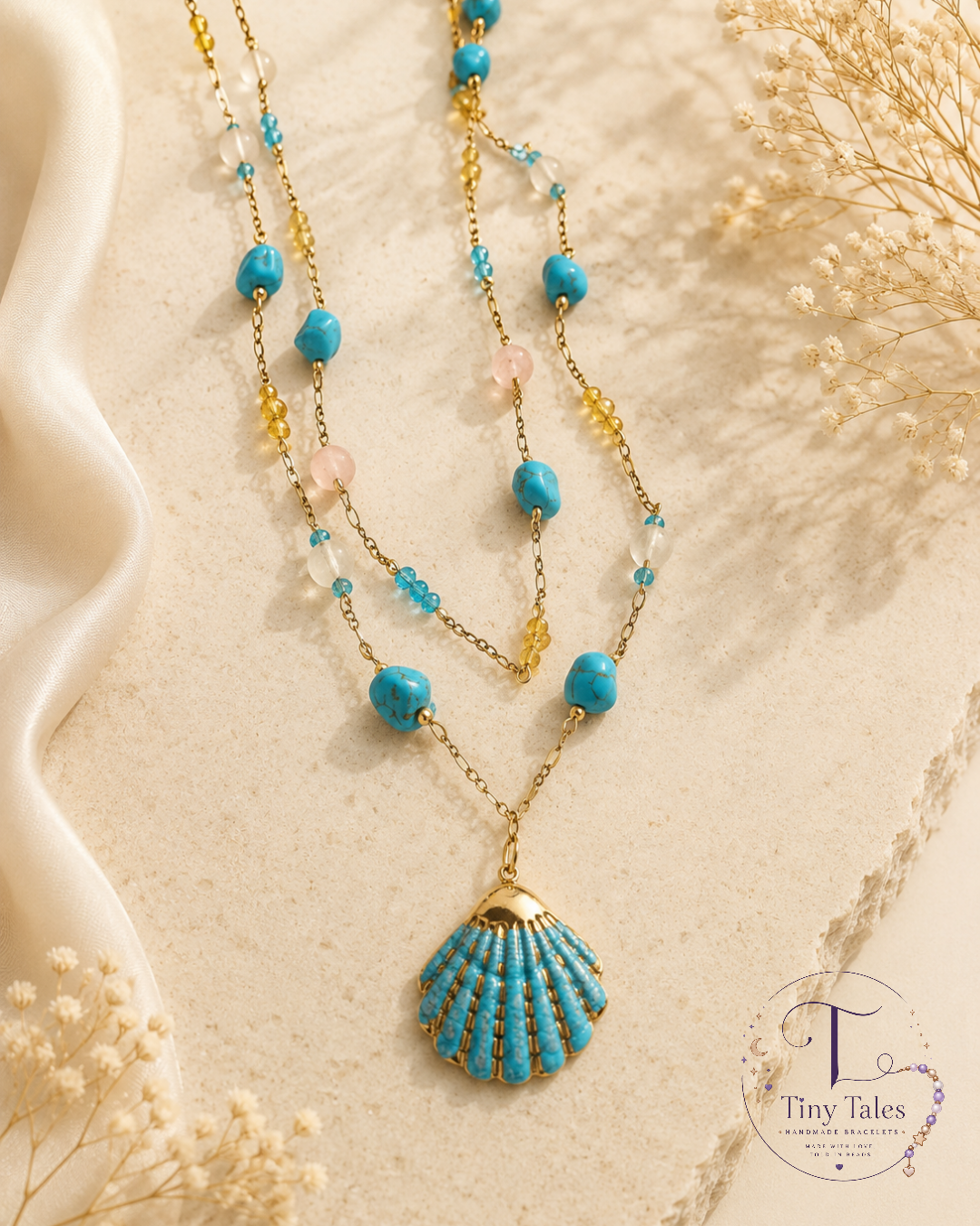 Seaside Treasure Necklace 🐚💙 - N2006