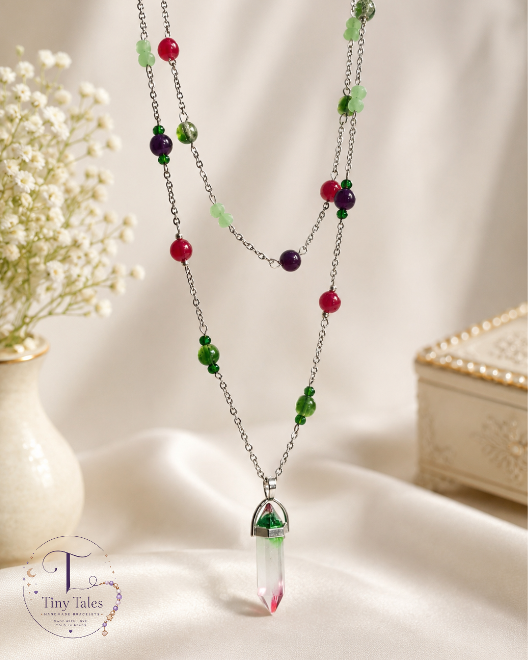 Watermelon Crystal Necklace 🍉✨ - Code N2005